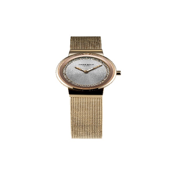 ARIES GOLD ENCHANT SONJA GOLD STAINLESS STEEL L 5003 G-S MESH STRAP WOMEN'S WATCH